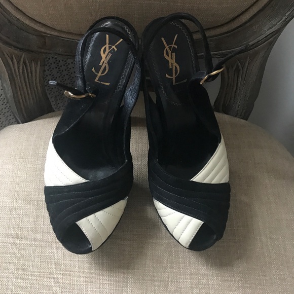 Yves Saint Laurent (YSL) Suede Platform Heels - Picture 8 of 8